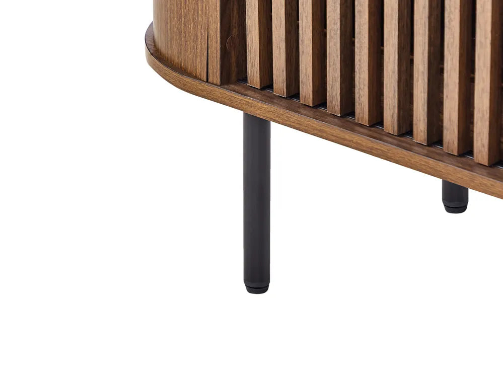 TAROON テレビスタンド ダークブラウン 180cm｜レトロ調 木目調TVボード 高耐荷重 メタル脚 収納付き