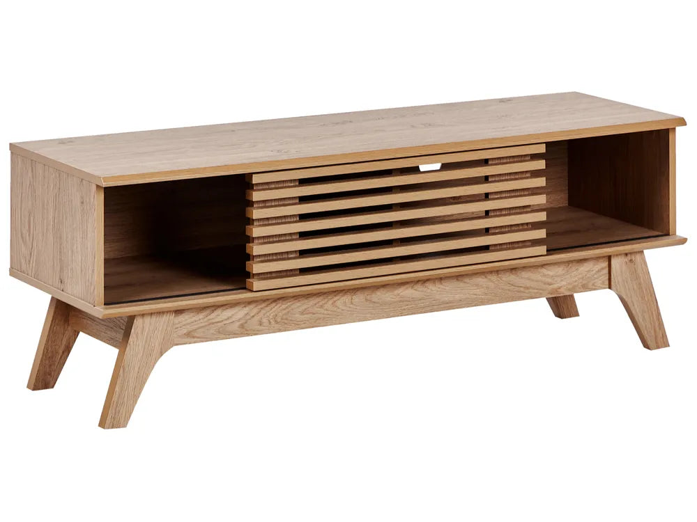 TOLEDO テレビボード ブラウン レトロ調 木製テレビ台 スライド扉 幅120cm