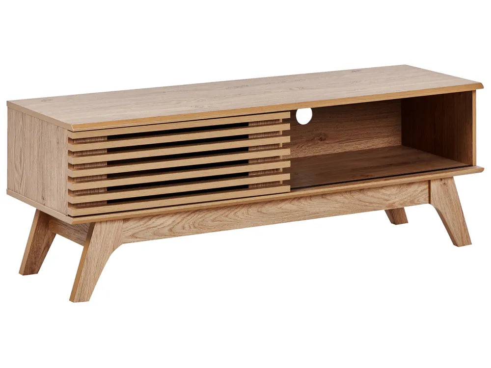 TOLEDO テレビボード ブラウン レトロ調 木製テレビ台 スライド扉 幅120cm