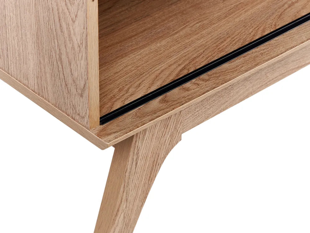 TOLEDO テレビボード ブラウン レトロ木製テレビ台 スライド扉・配線収納付き 耐荷重80kg