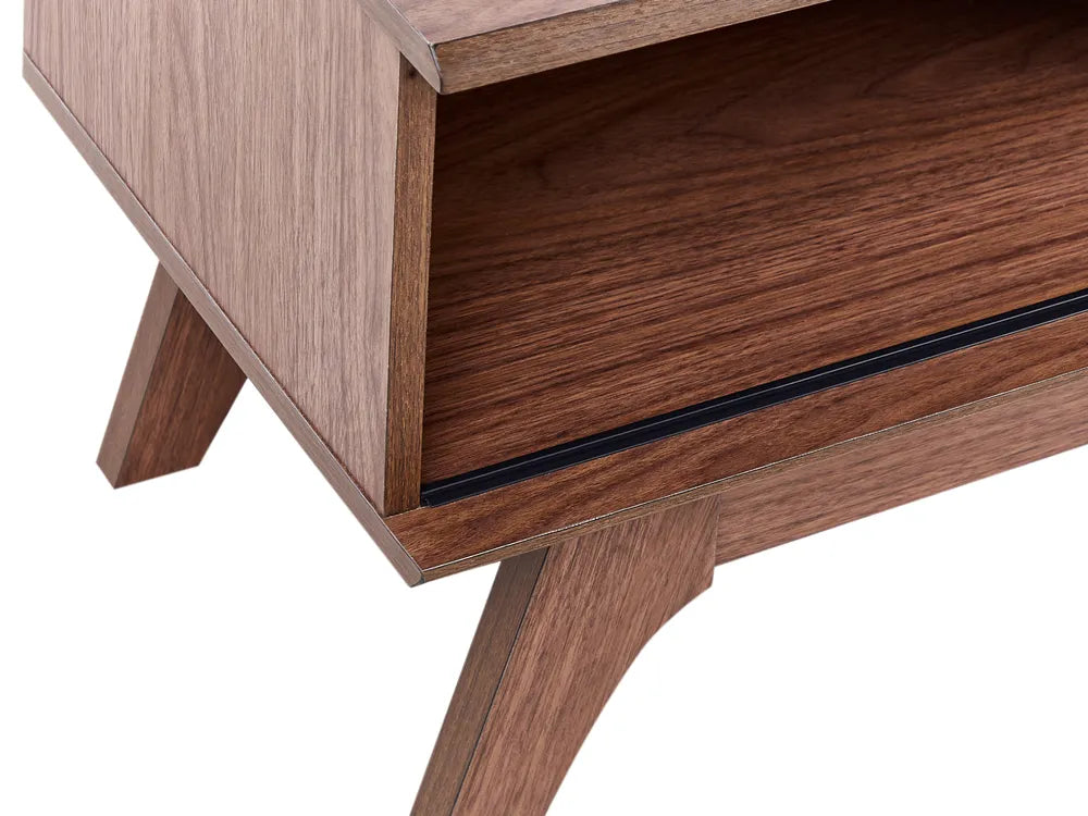 TOLEDO テレビボード ダークブラウン レトロ調 木製テレビ台 スライド扉・配線収納付き 耐荷重80kg