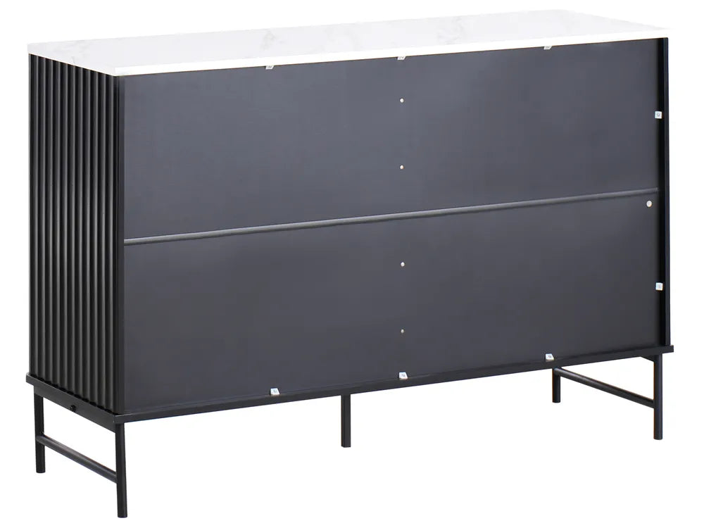 モダン 6段チェスト 大理石調天板 メタル脚付き 収納キャビネット