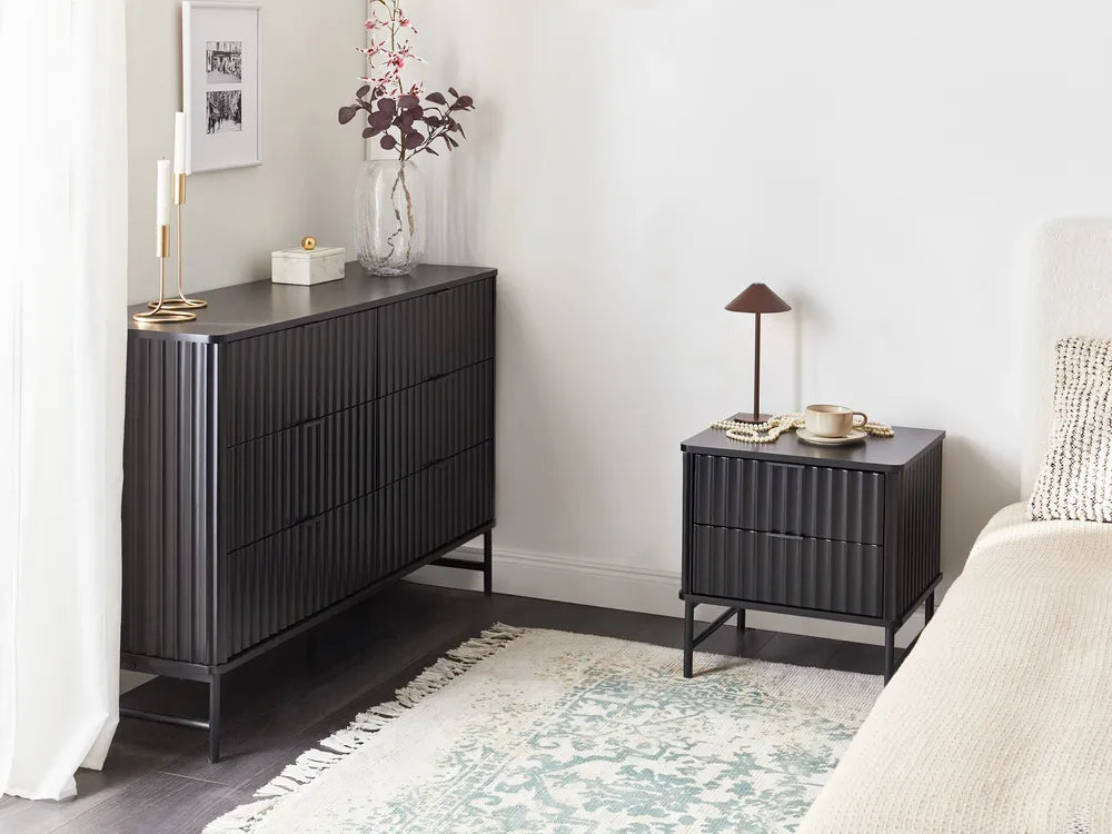 Glastonbury グラストンベリー ナイトテーブル 2引き出し ブラック