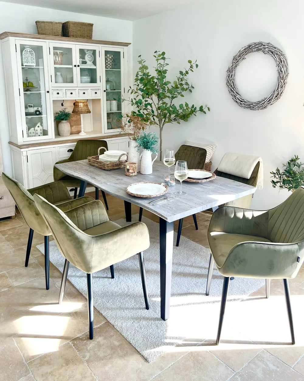 WITNEY ダイニングテーブル グレー 160×90cm