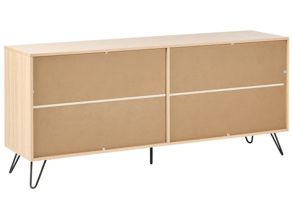 CARDIGAN チェスト タンス 6段引き出し ライトブラウン 木目調収納キャビネット ベッドルーム・リビング用