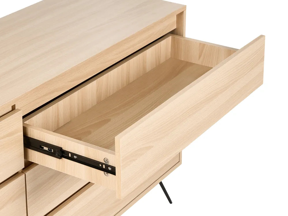 CARDIGAN チェスト タンス 6段引き出し ライトブラウン 木目調収納キャビネット ベッドルーム・リビング用