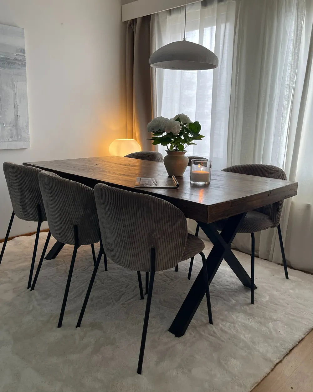 CLIFTON ダイニングテーブル ダークブラウン 180×90cm パイン材