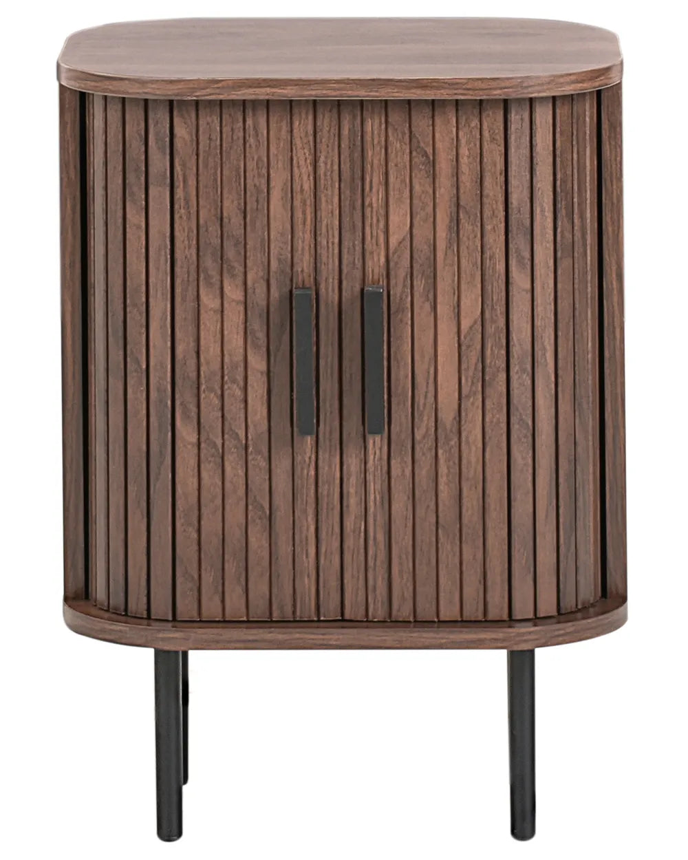 BRADLEY ブラッドリー ナイトテーブル ダークブラウン 引き戸付き レトロ収納 MDF・パイン材 40×30×55cm