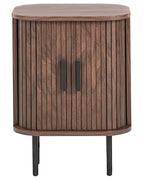 BRADLEY ブラッドリー ナイトテーブル ダークブラウン 引き戸付き レトロ収納 MDF・パイン材 40×30×55cm