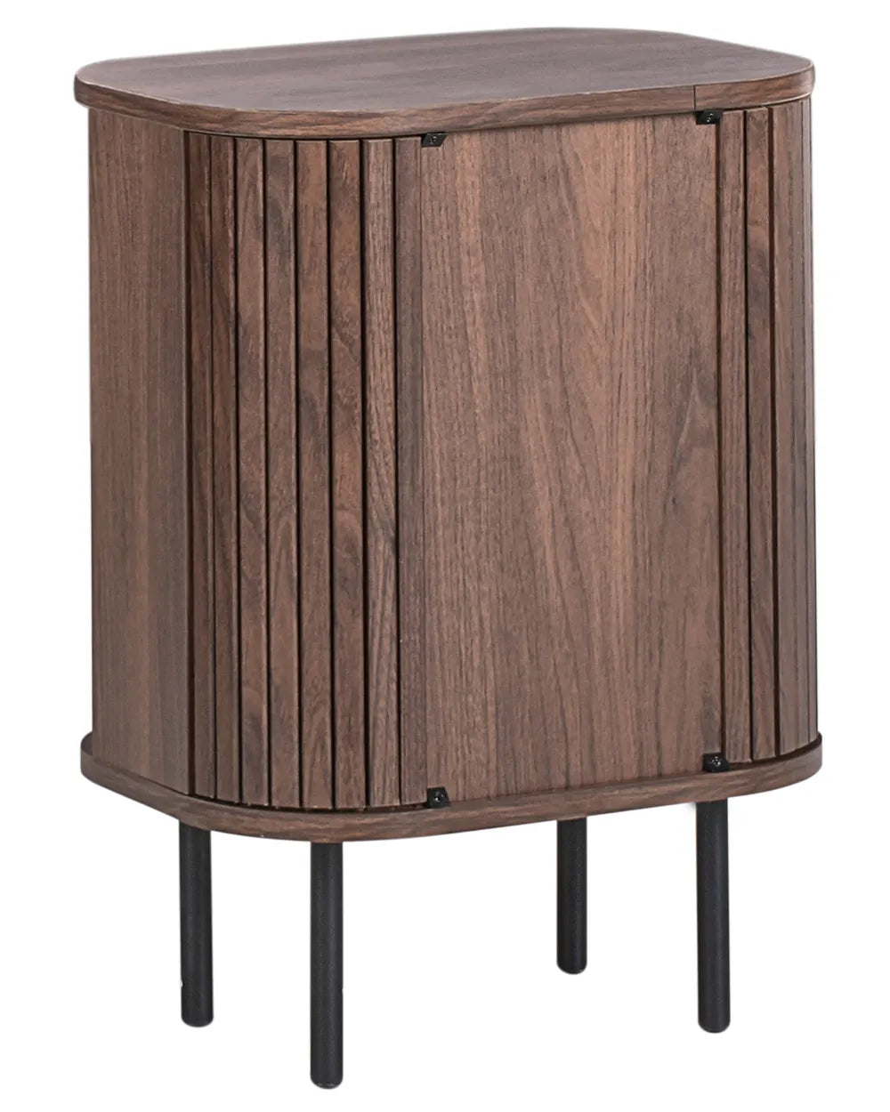 BRADLEY ブラッドリー ナイトテーブル ダークブラウン 引き戸付き レトロ収納 MDF・パイン材 40×30×55cm