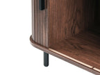 BRADLEY サイドボード ダークブラウン 引き戸収納 レトロ調 木目調キャビネット