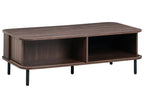 BRADLEY ブラッドリー コーヒーテーブル ダークブラウン 引き戸付き 収納テーブル MDF製 長方形 120×60×41cm