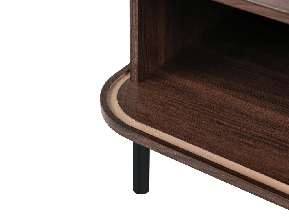 BRADLEY ブラッドリー コーヒーテーブル ダークブラウン 引き戸付き 収納テーブル MDF製 長方形 120×60×41cm