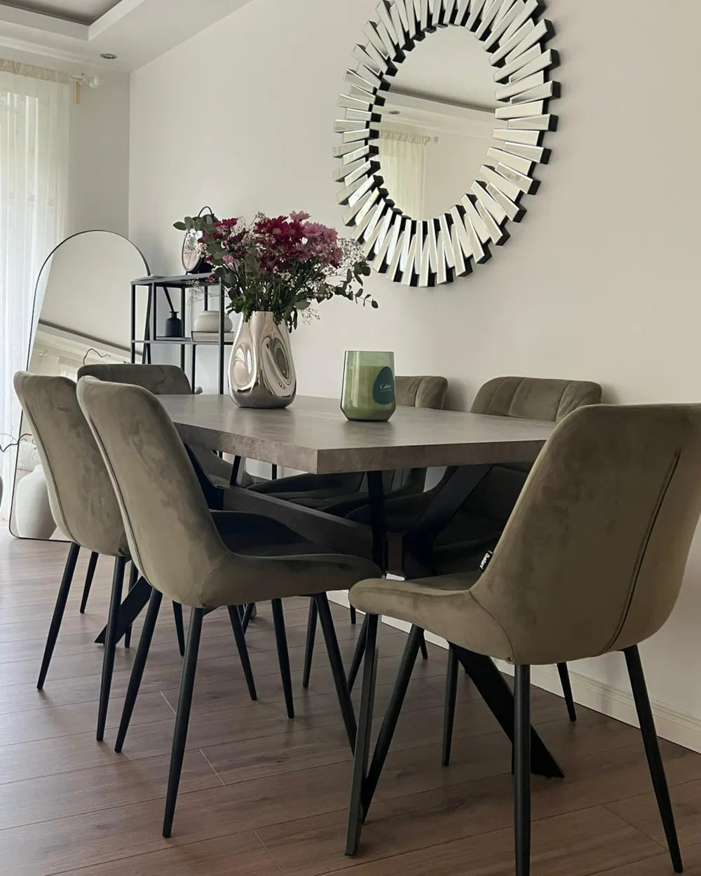 BENSON ダイニングテーブル コンクリート調 グレー 160×90cm