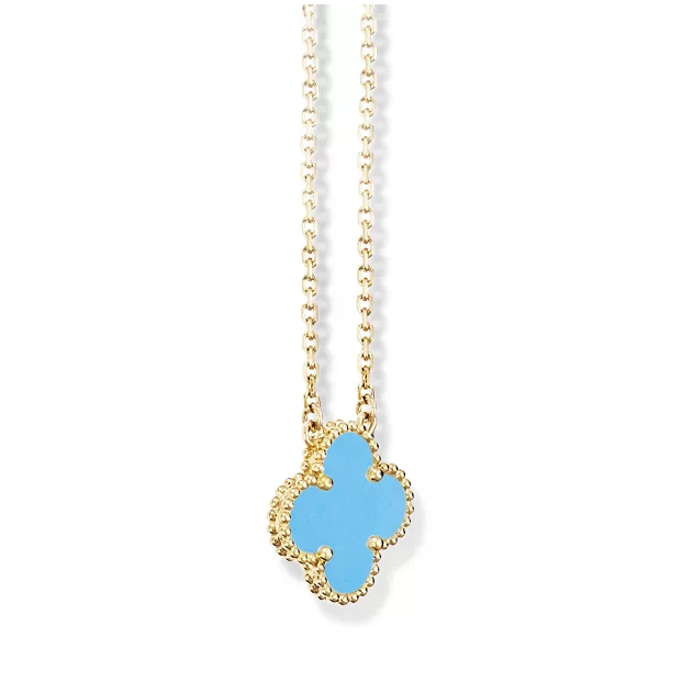 18K Vintage Clover Agent Pendant Necklace