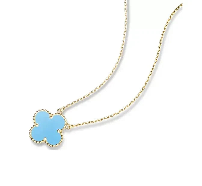 18K Vintage Clover Agent Pendant Necklace