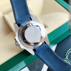 SUBMARINER DATE 41 BLUE BEZEL BLACK DIAL RUBBER STRAP